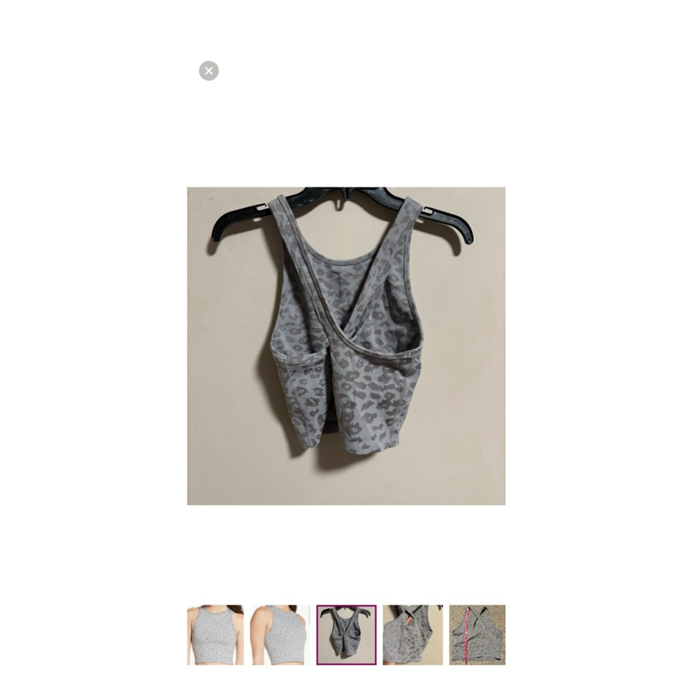 BEYOND YOGA Studio Crop Tank Gray Leopard- Size Small - Picture 3 of 7